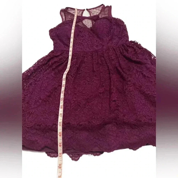 CITY STUDIO Mini Dress Sz 7 (Small) Lace Burgundy Sleeveless Fit Flare NWT - Picture 16 of 16
